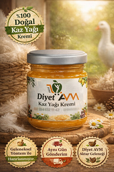 Diyet AVM Organik Kars Kaz Yağı Kremi Doğal İçerikli Cilt Bakım Kremi 170 ml