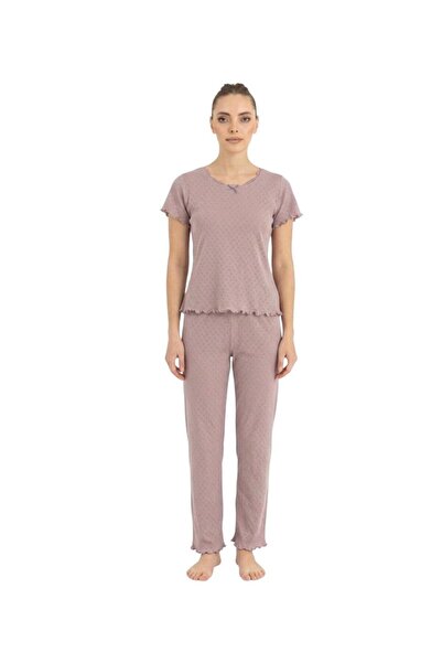 ROYAM Seamlife Γυναικεία 100% βαμβακερή πιτζάμα με σχέδιο καρδιάς και κοντά μ...