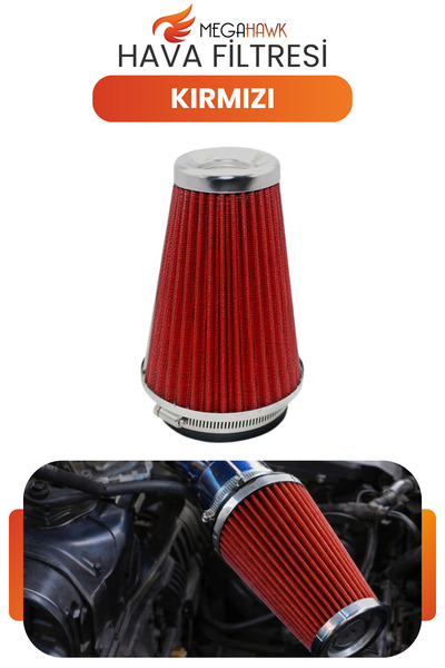MEGAHAWK Hava Filtresi Kırmızı Universal Açık Hava Filtresi Yüksek Akış