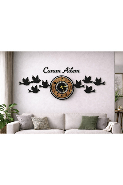 Generic Brand Modern Wall Clock 40 cm Bird-Themed with My Dear Family Written...