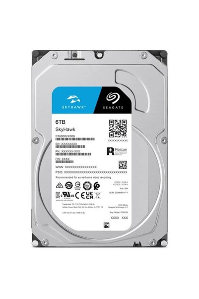 Seagate 3.5" 6TB SKYHAWK ST6000VX009 5400 RPM 256MB SATA-3 Güvenlik Diski