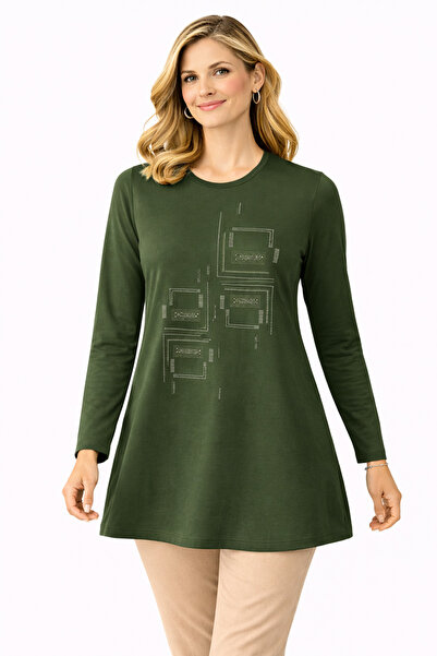 Mutlu City Women's Combed Cotton Tunic for Middle-Aged and Older Mothers 4747