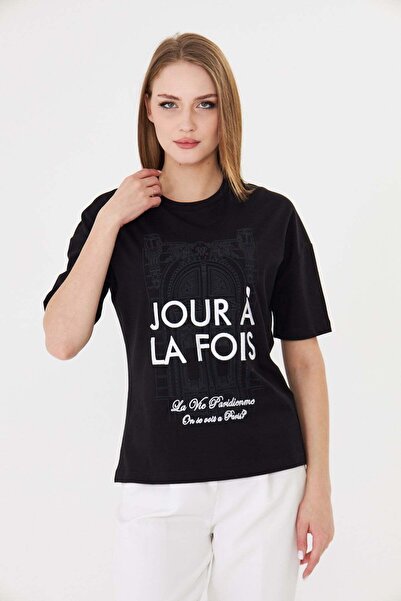 Sortie Γυναικείο μπλουζάκι Jour À La Fois με στάμπα κειμένου, άνετη εφαρμογή,...