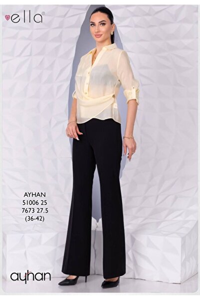 AYHAN Μπλούζα από ύφασμα Lyocell με διπλωμένο μανίκι