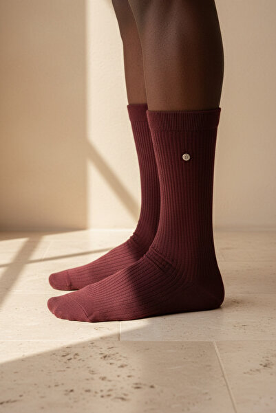 Katia&Bony Ανδρικές κάλτσες Derbi με καρφιά, χρώμα μπορντό