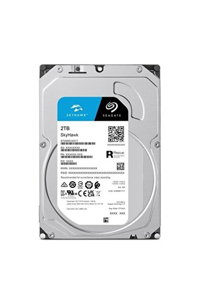 Seagate 3.5" 2TB SKYHAWK ST2000VX017 5400 RPM 256MB SATA-3 Güvenlik Diski