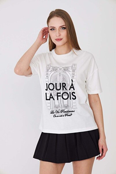 Sortie Γυναικείο μπλουζάκι Jour À La Fois με στάμπα κειμένου, άνετη εφαρμογή,...