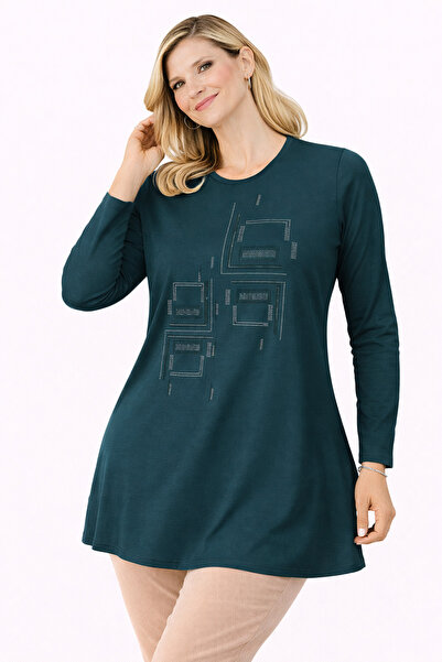 Mutlu City Women's Combed Cotton Tunic for Middle-Aged and Older Mothers 4747