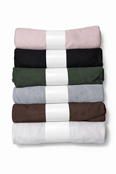 moda nokta Σετ 6 τεμαχίων χτενισμένων χτενισμένων βαμβακερών σάλιων σε μαύρο,...