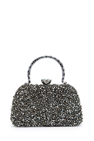 minebag Γυναικεία βραδινή τσάντα φορέματος με σχέδιο λουλουδιών Lahey Anthracite