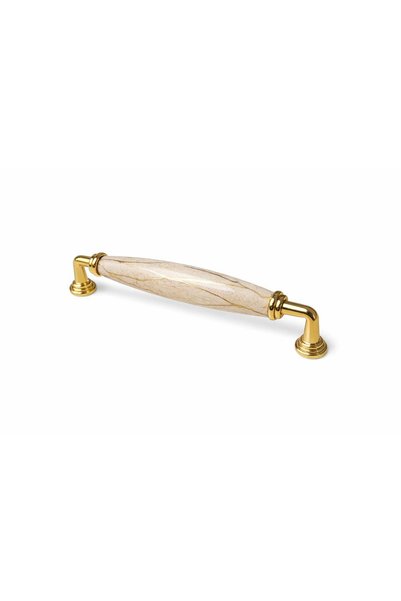 Porcellana Perla 128 Mm(12.8cm) Porcelain Cabinet Handle Gold-Kitchen Bathroom Cloakroom Wardrobe Drawer Door Furniture Handle