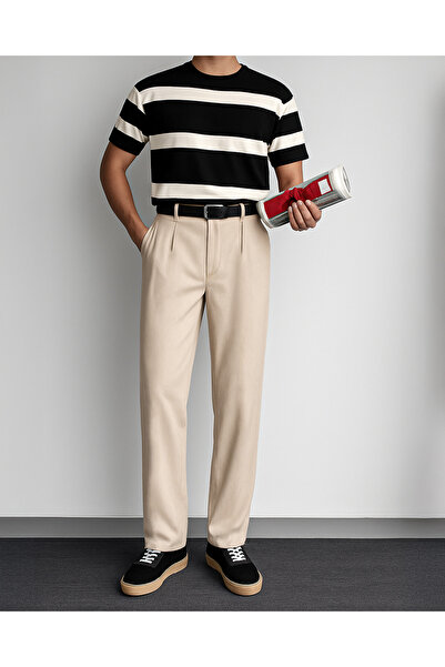 NO1 KONSEPT Широки, базови панталони със свободна кройка от първокласна материя