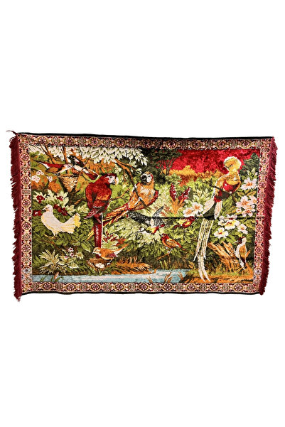 Taşhan Çarşı Antika Papağan ve Tropikal Kuş Motifli Duvar Halısı - 114x177 cm...
