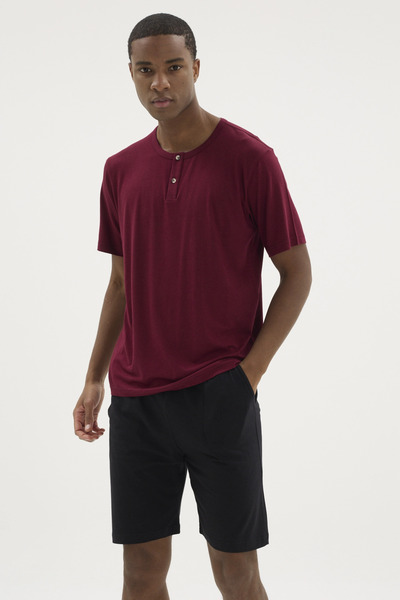 Generic Brand Kocabey Şt-26213 Men's Collared Shorts Set