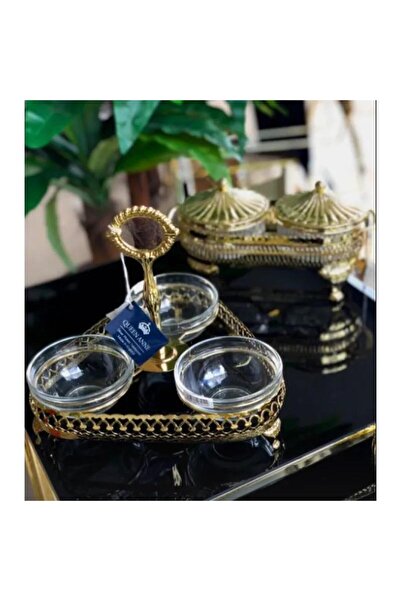 ZADE HOME Queen Anne 3-Handle Snack Bowl with Stand Mscr028