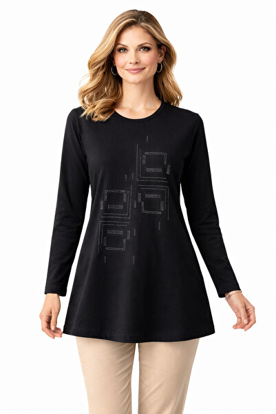 Mutlu City Women's Combed Cotton Tunic for Middle-Aged and Older Mothers 4747