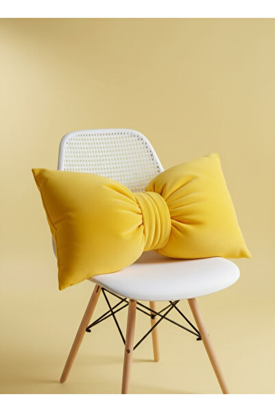 FARCY Μαξιλάρι με φιόγκο και λούτρινη επένδυση από φλις, μαξιλάρι καναπέ-κρεβ...