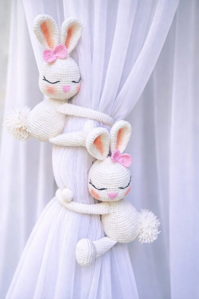 Zey's Amigurumi Amigurumi Tavşan Perde Tutucu 2 ADET