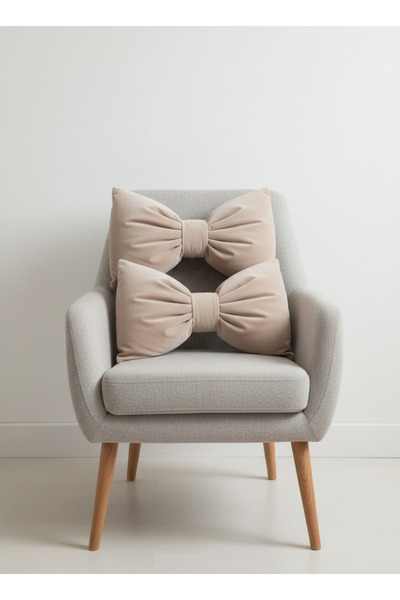 FARCY Διακοσμητικό μαξιλάρι με φιόγκο από βελούδο XXL, υφασμάτινο μαξιλάρι δώρου