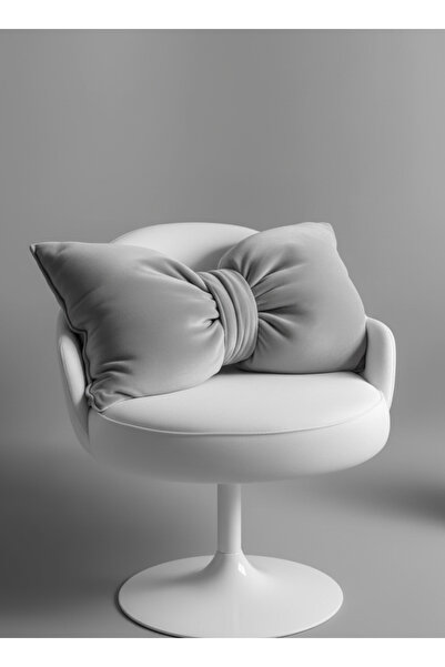 FARCY Μαξιλάρι με φιόγκο και λούτρινη επένδυση από φλις, μαξιλάρι καναπέ-κρεβ...