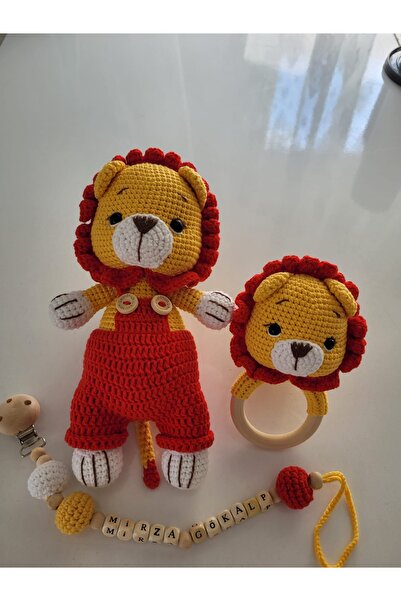 Zey's Amigurumi Amigurumi Galatasaray Taraftar Aslan Yenidoğan Set Uyku Arkad...