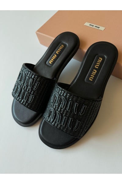 CLOUD Miu Miu Womens Sandal black Made In Italy