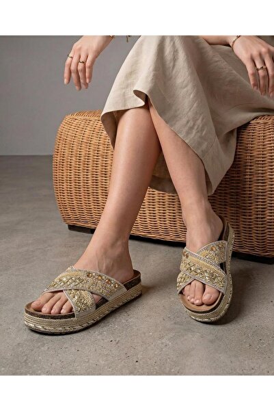 Guja 26Y222 Women's Cross Stone Thick Sole Slippers