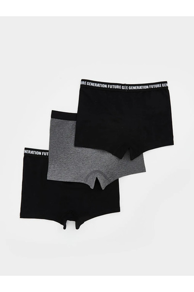 LC Waikiki Boxeri pentru băieți cu imprimeu negru LCW Kids, pachet de 3