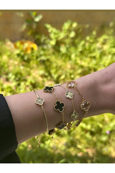 Bade Jewelry سوار ذهبي فاخر من 4 قطع طراز يونكا مودرن