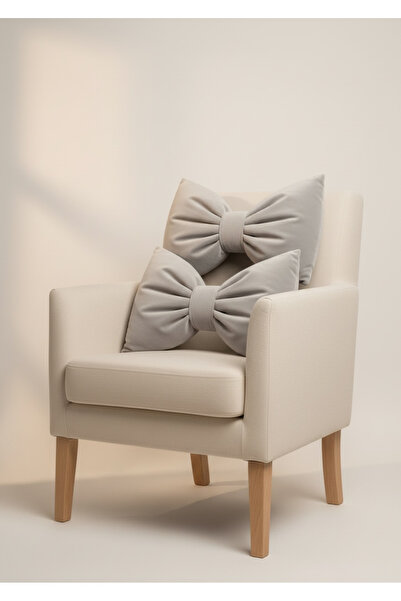 FARCY Διακοσμητικό μαξιλάρι με φιόγκο από βελούδο XXL, υφασμάτινο μαξιλάρι δώρου