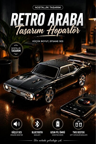 Divex Retro Spor Araba Tasarımlı Bluetooth Hoparlör - TWS Destekli Çift Bağla...