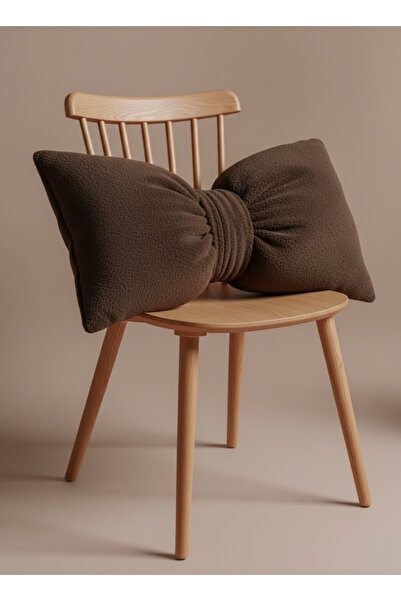 FARCY Μαξιλάρι με φιόγκο και λούτρινη επένδυση από φλις, μαξιλάρι καναπέ-κρεβ...