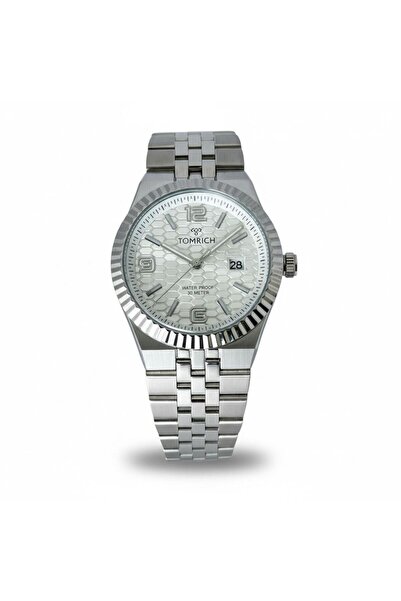 TOMRICH Royal Hive Men’s Analog Watch Stainless Steel Silver Bracelet with Da...
