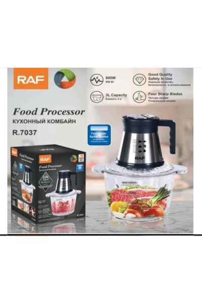 SimpluAcasa Tocator Electric RAF R.7037 3L, 800W, 4 Lame Inox, Bol Sticla, Mu...