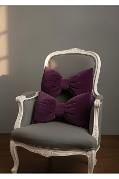 FARCY Διακοσμητικό μαξιλάρι με φιόγκο από βελούδο XXL, υφασμάτινο μαξιλάρι δώρου