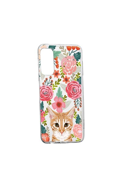 bestcase Θήκη Σιλικόνης Γάτα και Λουλούδια, Συμβατή με Samsung Galaxy A32 5G,...