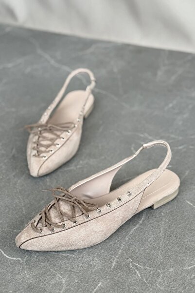 GOFFSHOES Γυναικείες μπαλαρίνες με κορδόνια Tosac - Βιζόν