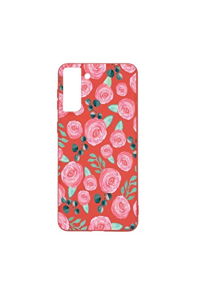 bestcase Θήκη σιλικόνης, Συμβατή με Samsung Galaxy S21 Plus, Σχέδιο τριαντάφυ...