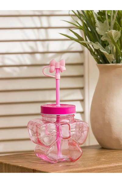 LC Waikiki Lcw Home Pink Glass Thermos Cup with Straw