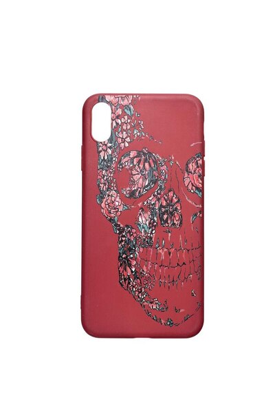 bestcase Силиконов калъф, съвместим с Apple iPhone XR, с дизайн на череп, уст...