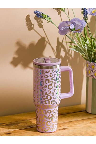 LC Waikiki LCW ACCESSORIES Karışık Leopar Desenli Metal Kupa Termos