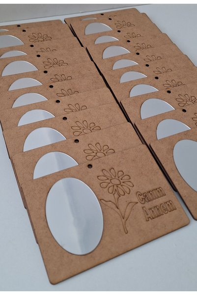 Ebrulisler 20-Piece Wooden My Dear Mom Wall Decoration Mirror School Nursery Activity Event Mother's Day Painting