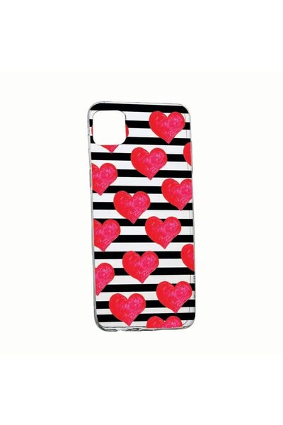 bestcase Θήκη σιλικόνης συμβατή με Samsung Galaxy M32, με σχέδιο καρδιές, ανθ...