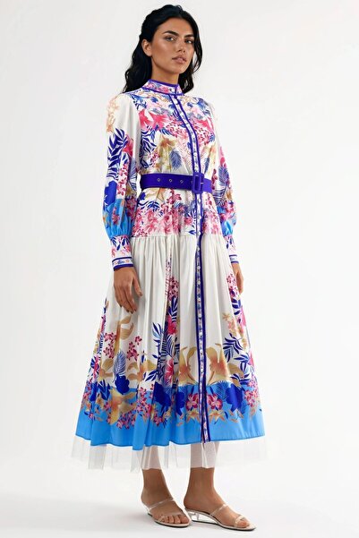 Hiccup Φόρεμα μάξι με λουλούδια και ζώνη MSN