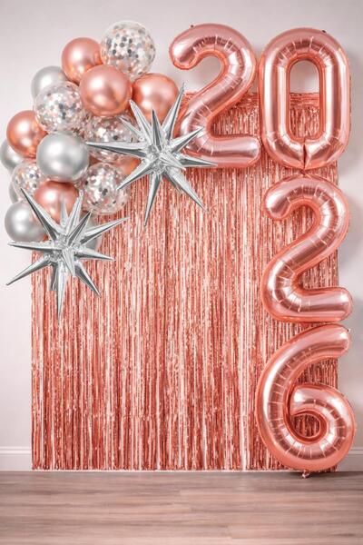 Patladı Gitti Σετ για πάρτι αποφοίτησης 2026 – Σετ μπαλονιών σε ροζ χρυσό και...