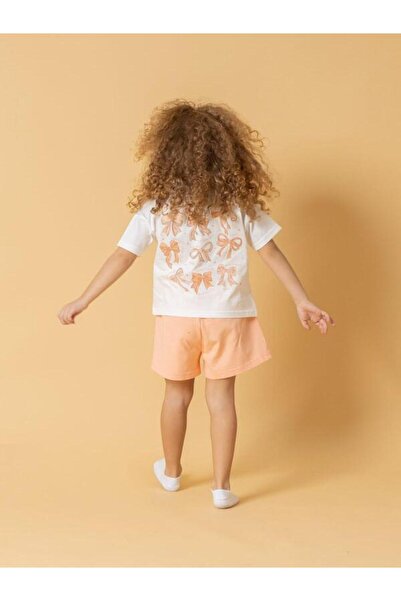 TAYO BABY 100% Cotton Girls' T-Shirt Shorts Top and Bottom Set with Orange Bo...