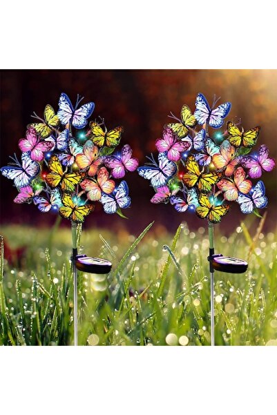 trandafi led Διακοσμητικό Ηλιακό Φωτιστικό LED με Πολύχρωμες Πεταλούδες, Σετ ...