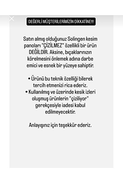 SOLİNGENSTORE Solingen 2' li Paslanmaz Çelik Kesim Panosu , Levhası - Çelik Kesme Tahtası