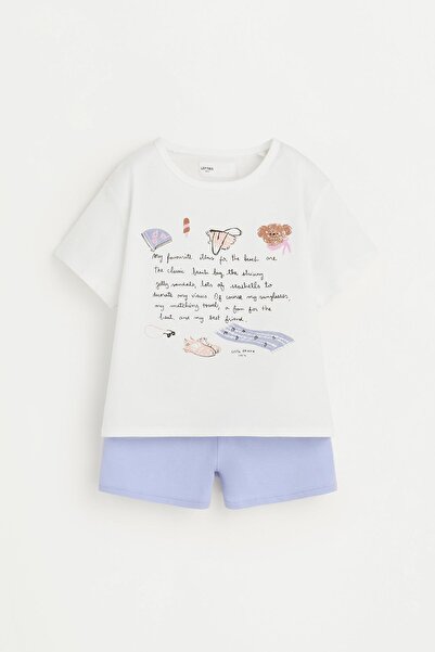 LEFTIES Desenli kısa pijama takımı