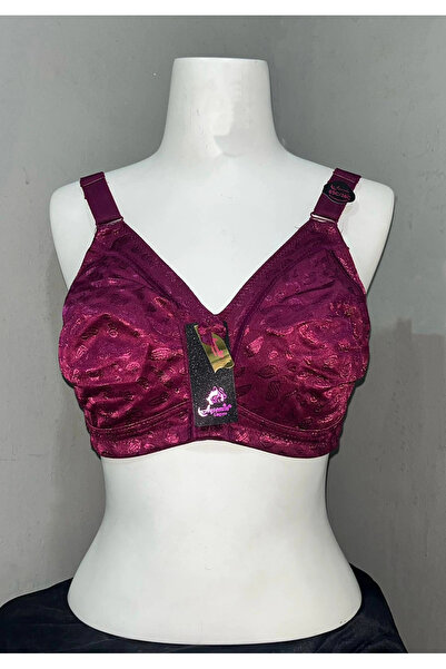 NERGIZ Women's C Cup Combed Cotton Fabric Underwire-Free Plum Bra
